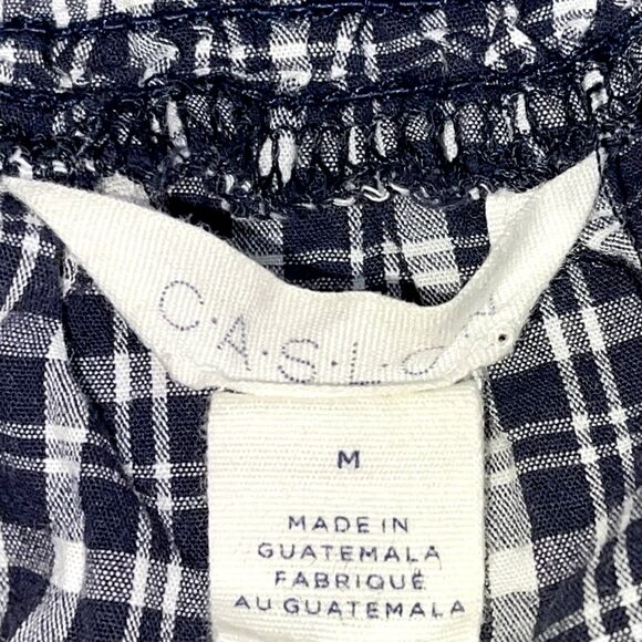 Caslon | Blue Plaid Off the Shoulder Ruffle Sleeve Top | Medium - Picture 5 of 7